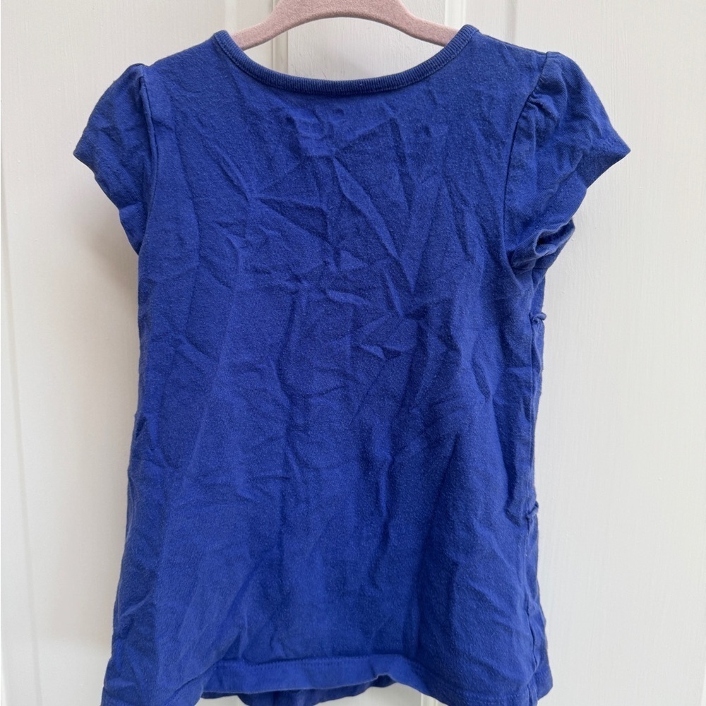 Jumping Beans 2T Girls Blue Short Sleeve Blouse with Tiered Design - Picture 6 of 6